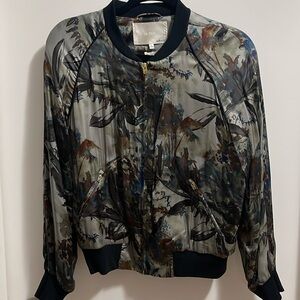 Le Fou by Wilfred silky floral bomber jacket sz S